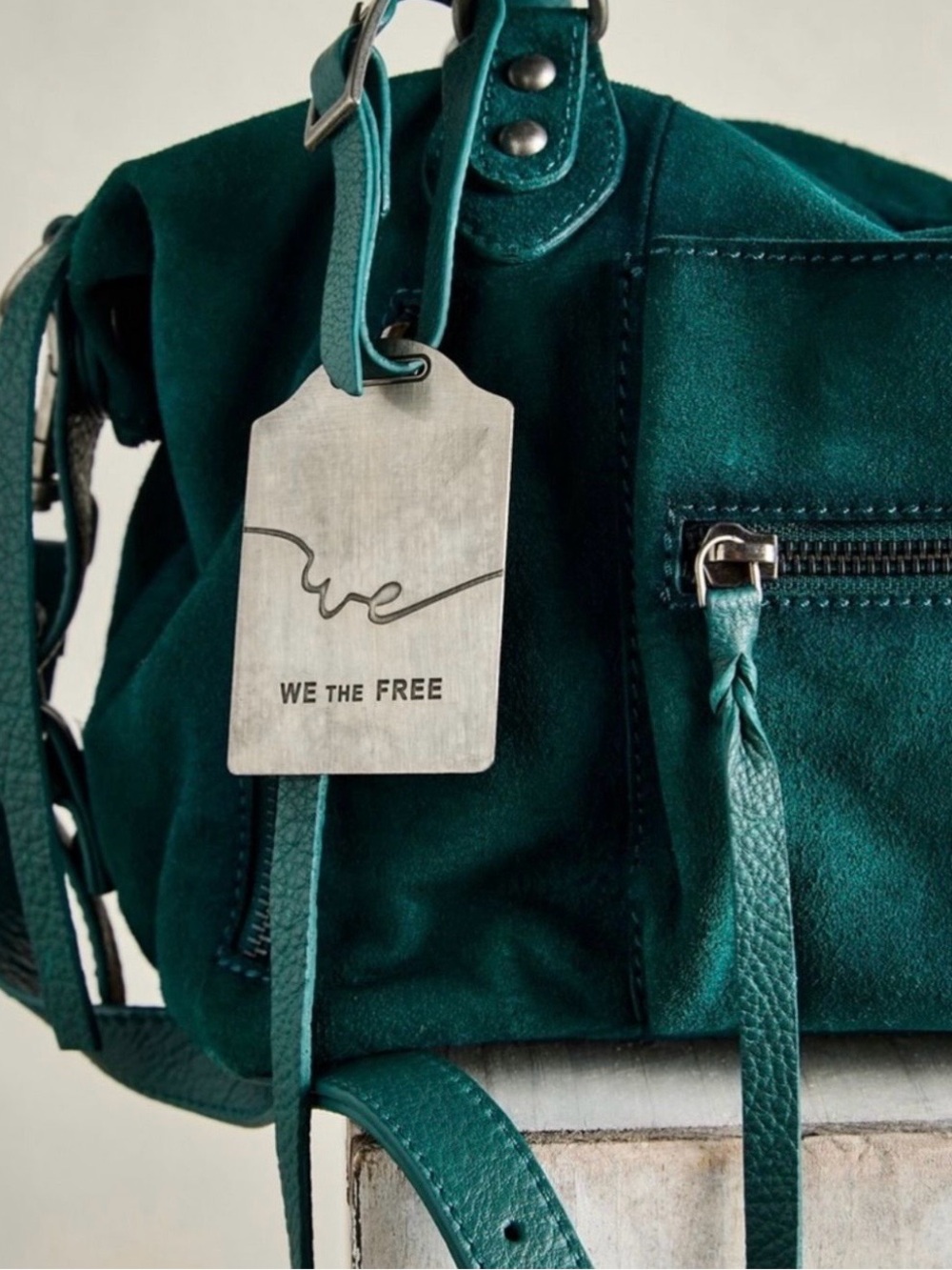 We The Free Suede Baby Emerson Bag~Forest Dew RARE 🌸 - Picture 3 of 5